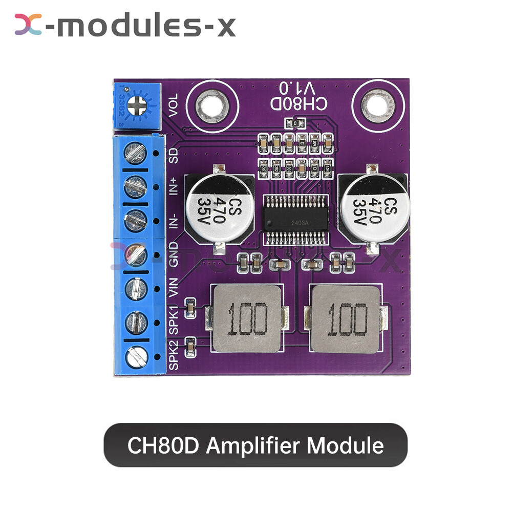 80W Stereo Voice Audio Amplifier Module Class D Amplifier Board Player Module
