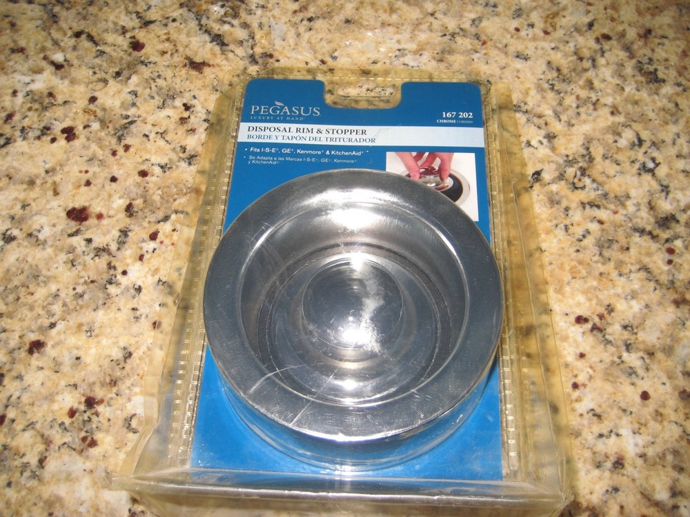 Pegasus Garbage Disposal Rim & Stopper, CHROME. NOS. Cat# 167 202