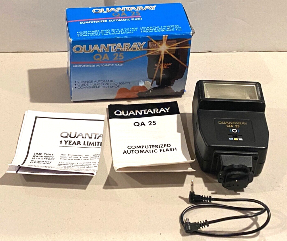 Quantaray QA 25 Computerized Automatic Flash Unit in Box