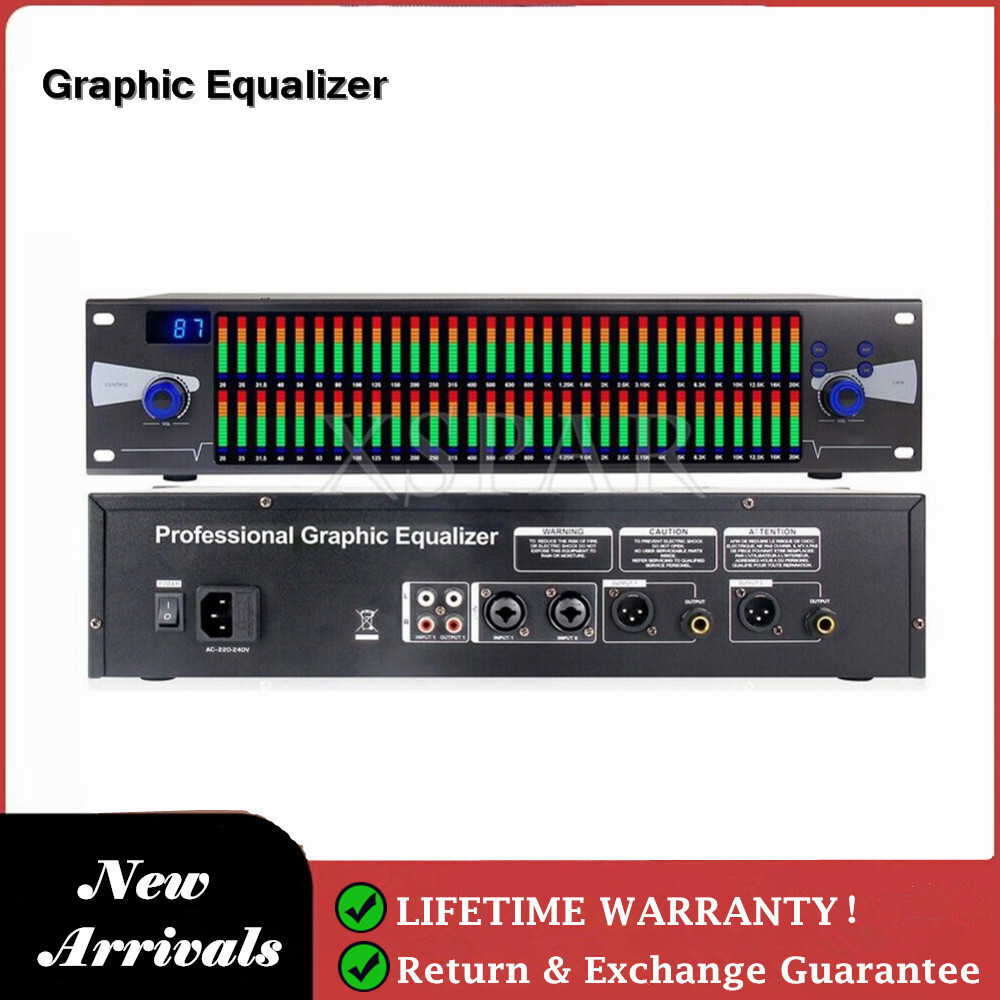 Professional Graphic Digital Equalizer Dual 31-Band Spectrum Display for Stage