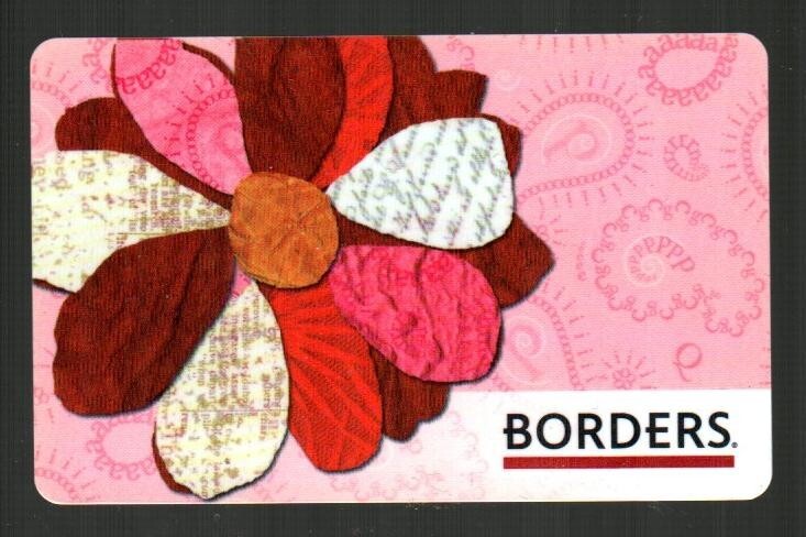 BORDERS Book Page Flower ( 2007 ) Gift Card ( $0 )