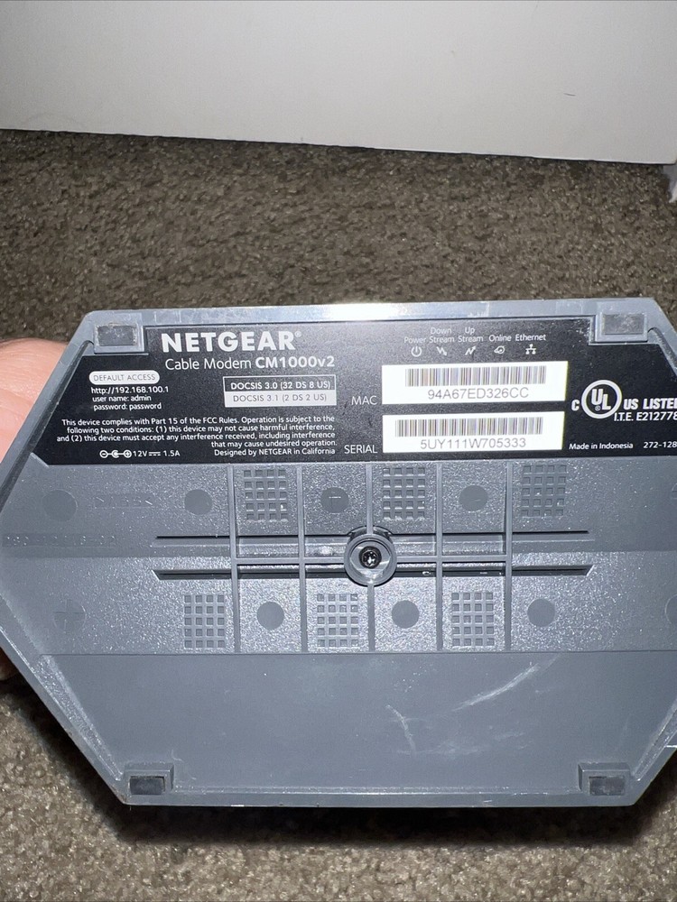 NETGEAR Nighthawk CM1000V2 DOCSIS 3.1 Cable Modem