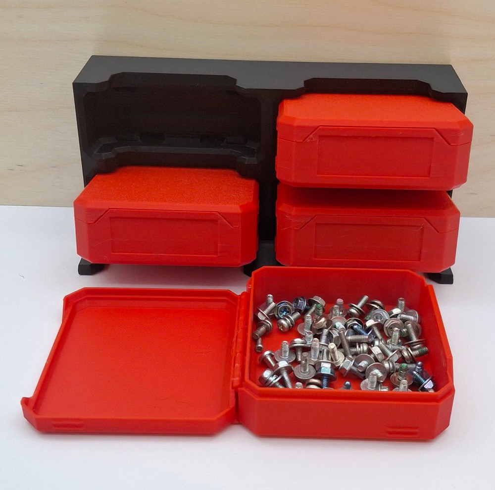 Wall Mount Hardware Organizer w/ Storage Boxes | 3D Printed Parts Bin | Modular