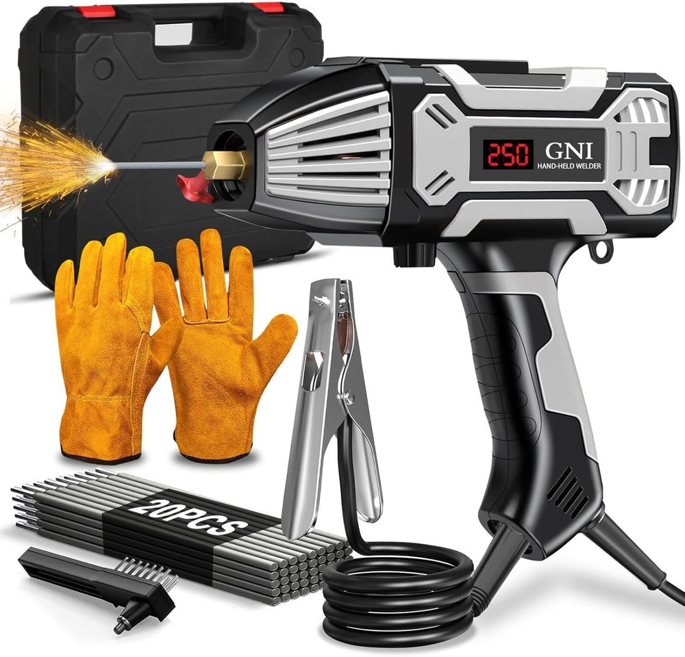 Welding Machine Handheld, Portable Welder Machine 110V 250A with Toolbox, 20PCS
