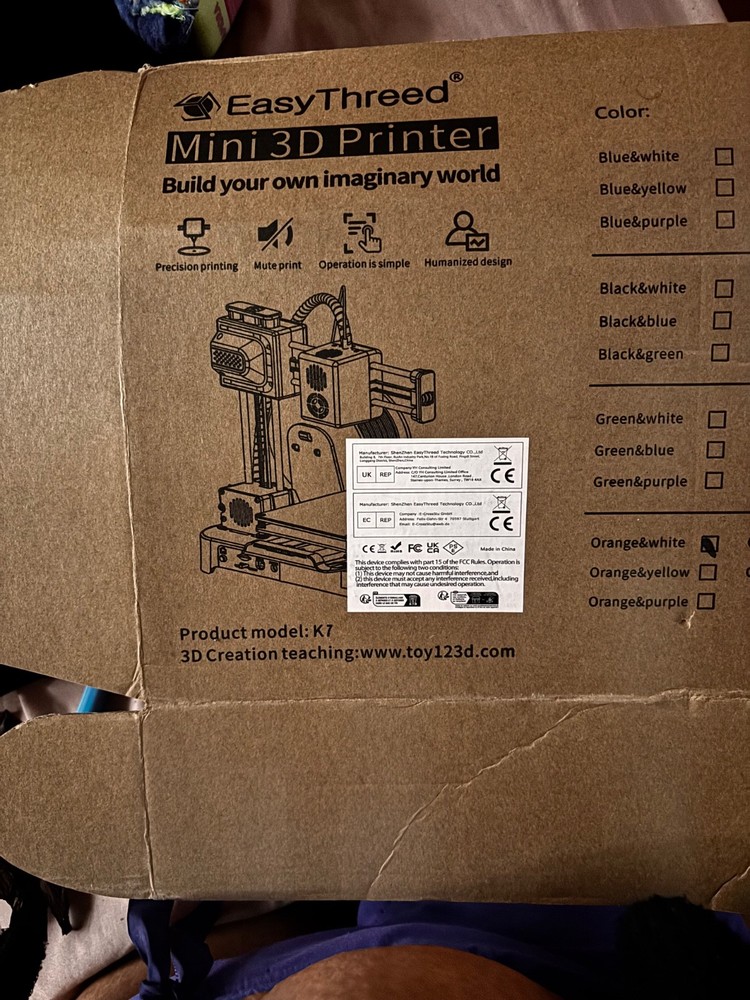 New In Box EasyThread Mini 3d Printer Model K10
