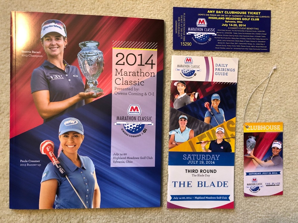 2014 MARATHON CLASSIC LPGA Program, Guide, Ticket! Beatriz Recari, Paula Creamer