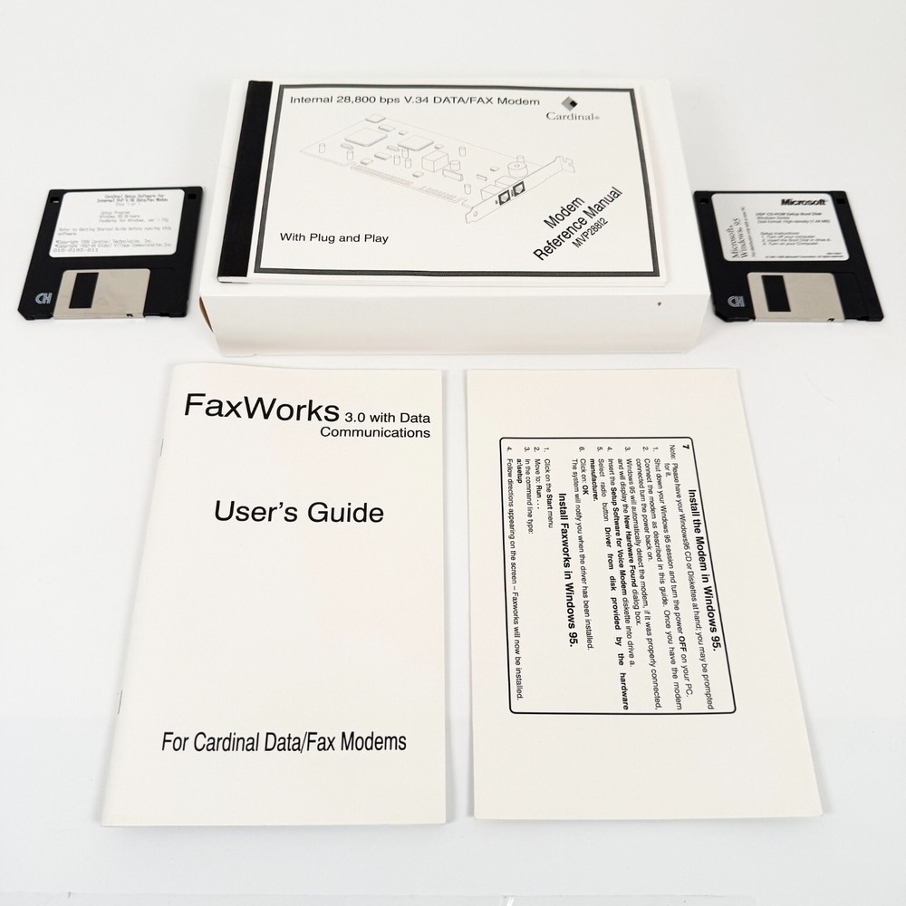 Cardinal 28.8 Kbps V.34 Fax Modem Software & Windows 95 Disk 020-0472 - No Modem