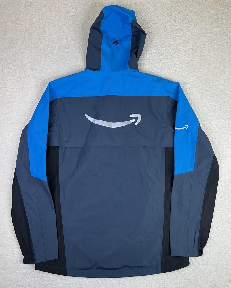 Amazon Jacket Mens Medium Blue Hooded Lightweight Rain Shell Luly Yang