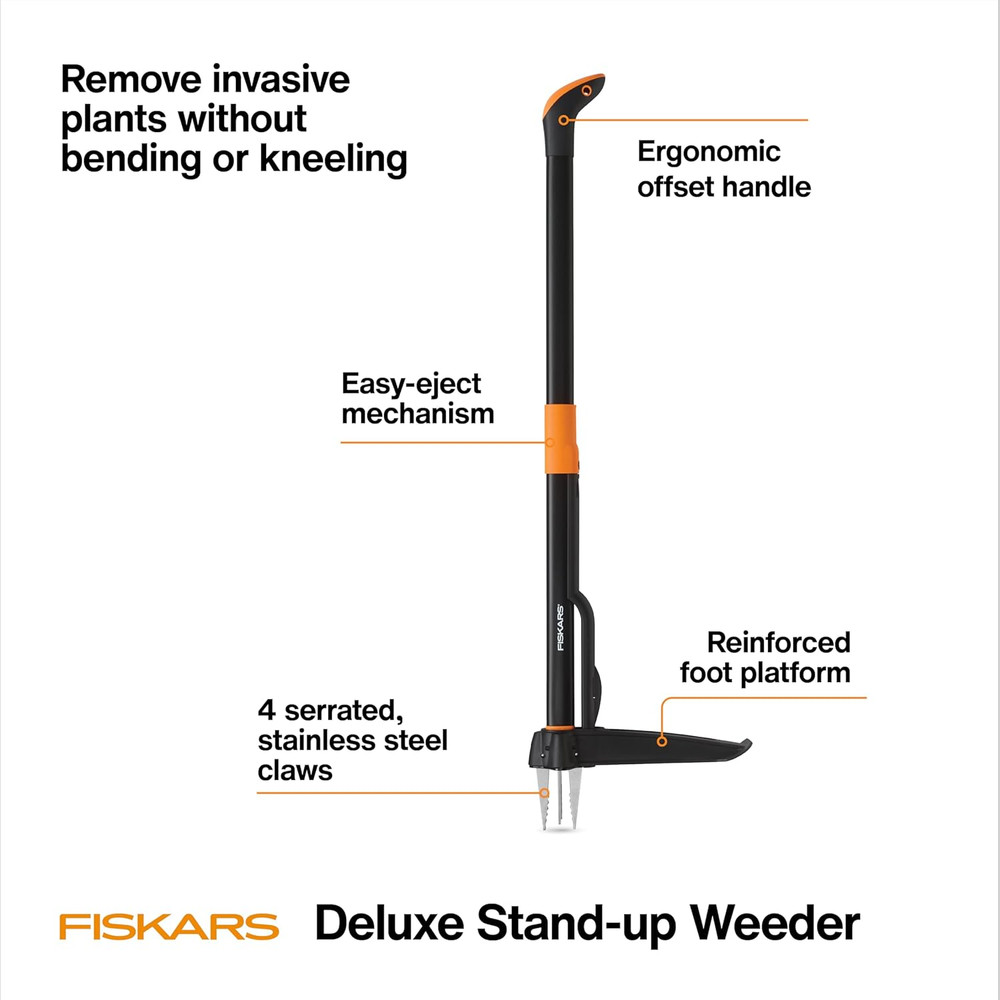 4-Claw Stand up Weed Puller Tool, Gardening Hand Weeding Tool with 39" Long Ergo