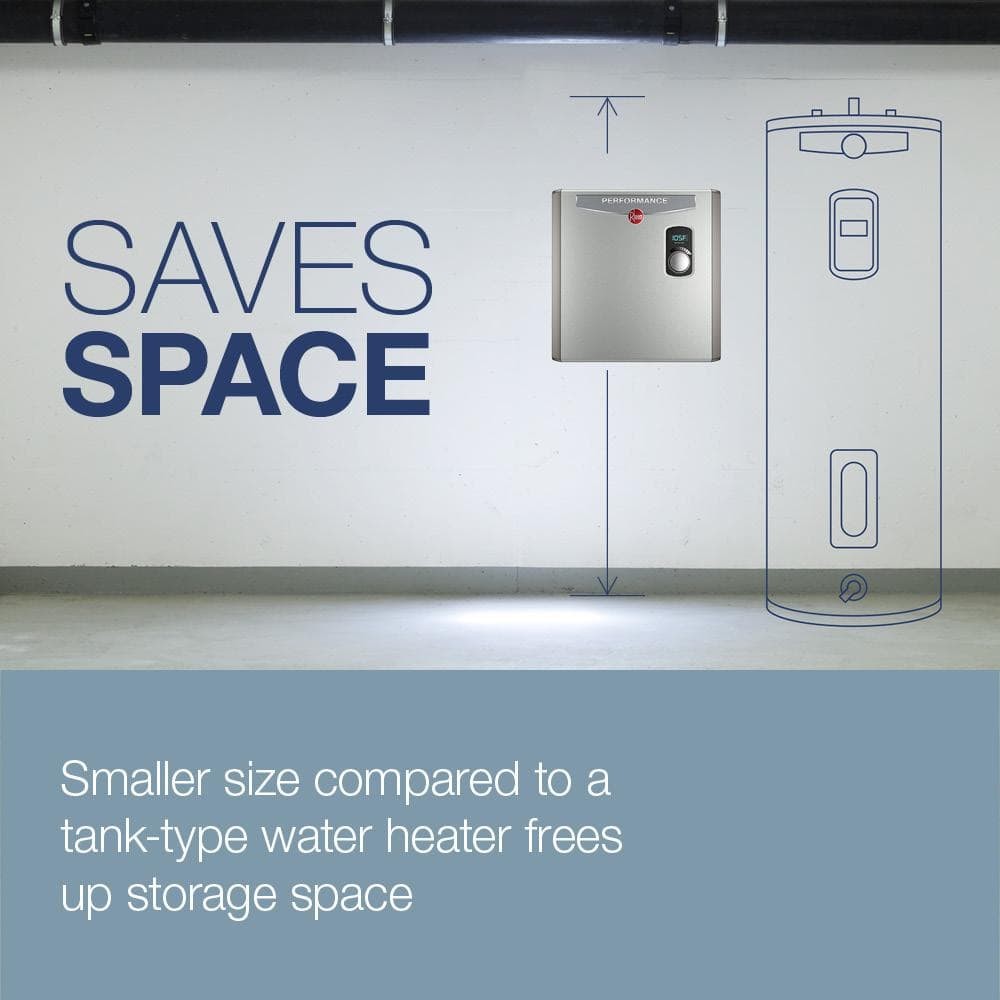 Rheem, Performance 8 kW 1.55 GPM 240-Volt Self-Modulating Electric Tankless Wate