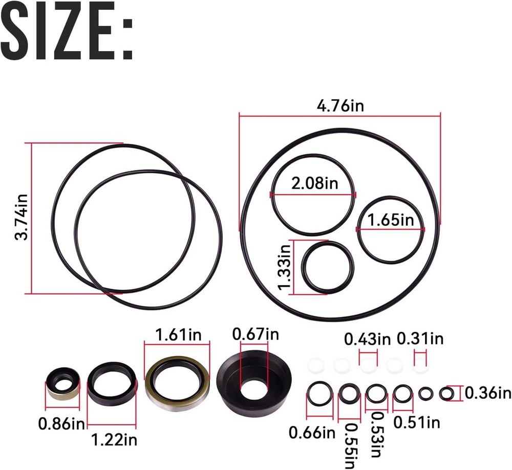 15707 Plow Pump Basic Seal Kit For Meyer E50,E50H,E60,E60H,E61H & V66 Pumps