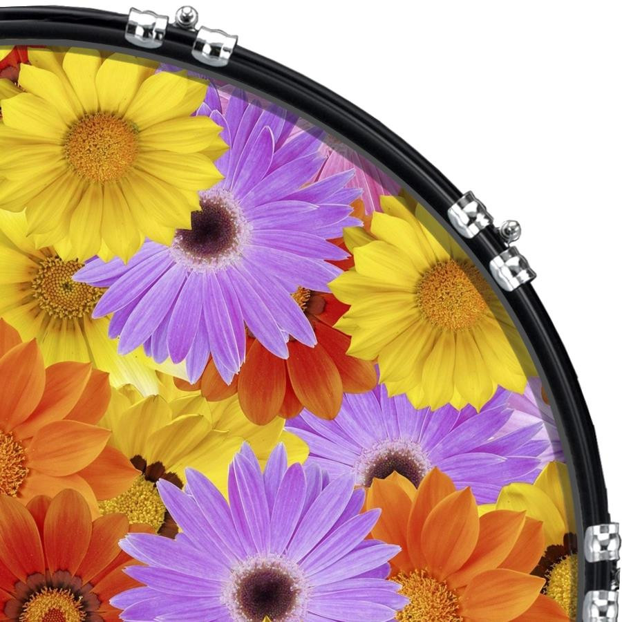 20" Custom Bass Kick Drum Front Head Graphical Flower Power