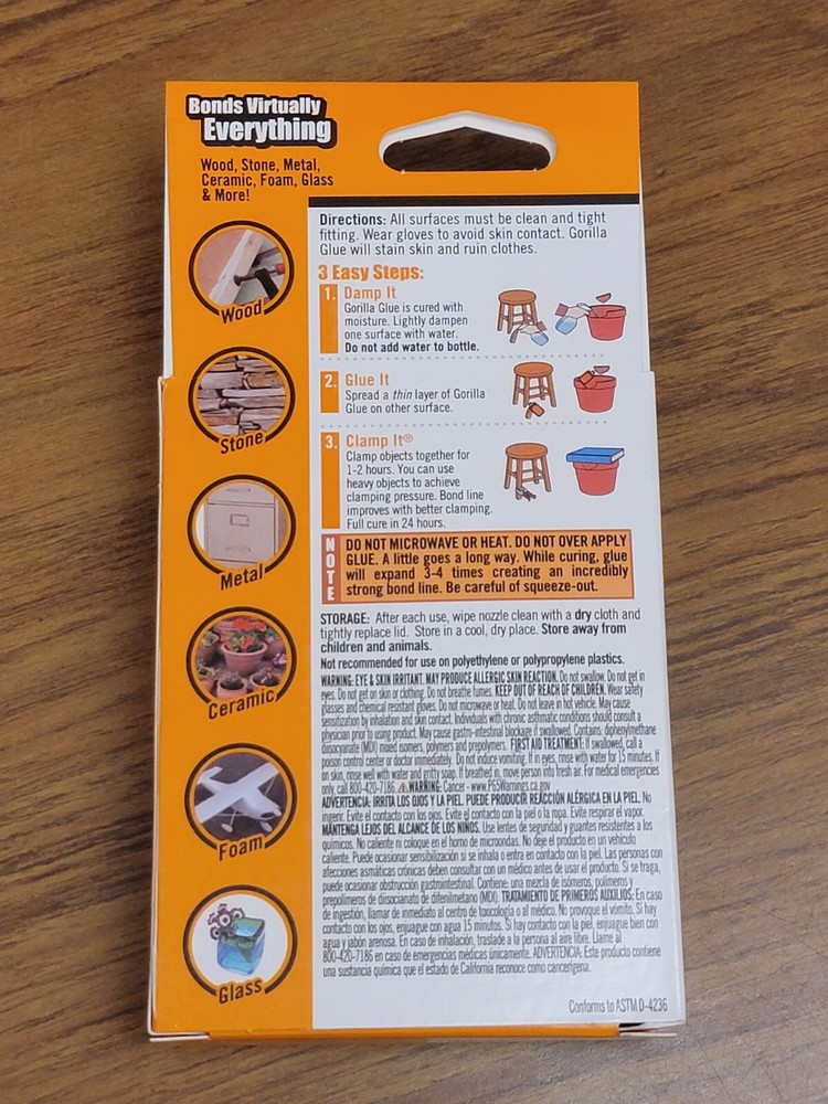 Gorilla Glue Original 2 oz. Multi Purpose Waterproof Adhesive