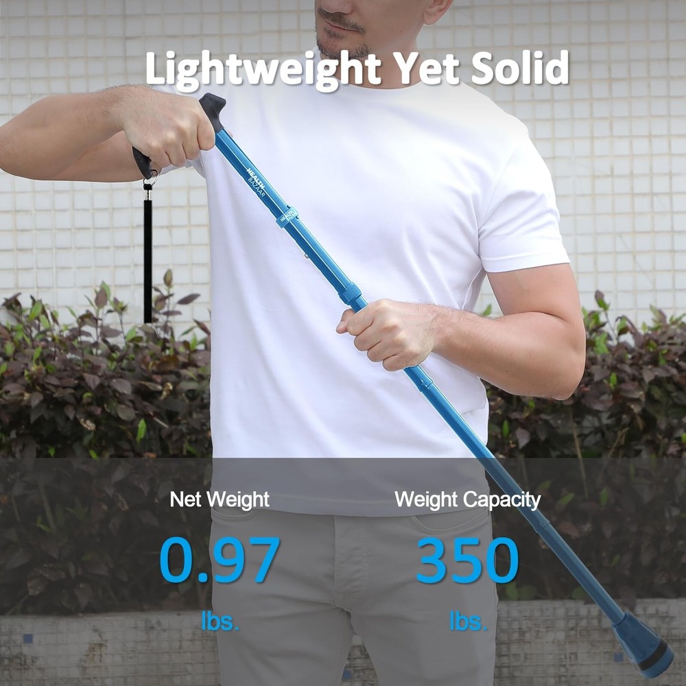 Walking Cane-Foldable,Adjustable,Collapsible,Heavy Duty All Terrain Tip