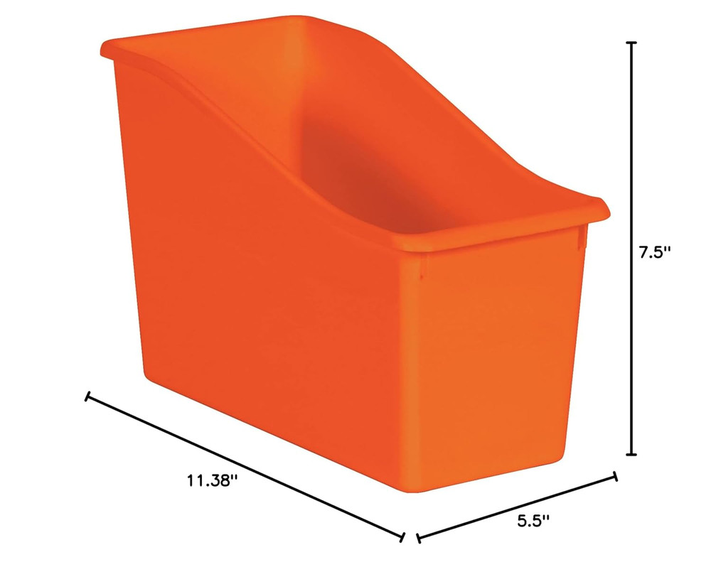 Orange Plastic Book Bin, Pack of 6