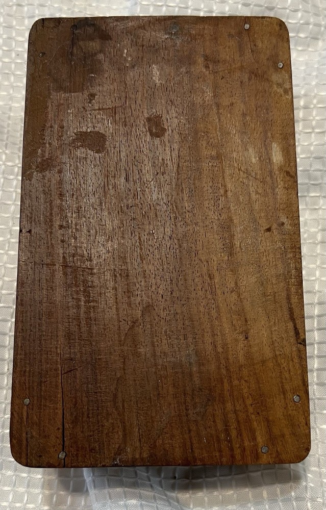 Vintage Hand Carved Wooden Rectangular Decorative Box Owl Floral Pattern, Small