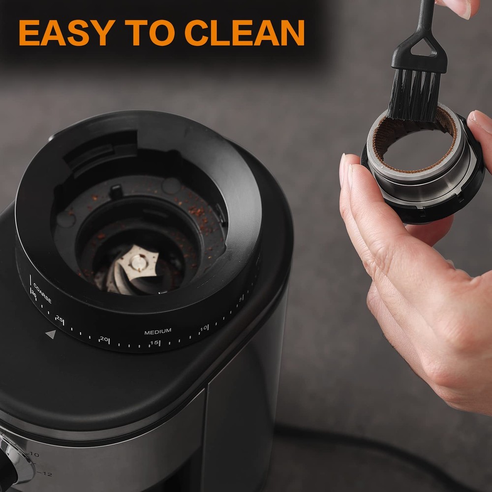 Burr Coffee Grinder, Electric Conical Coffee Bean Grinder With 30 Adjustable ...