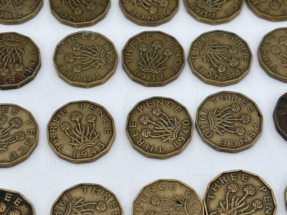 three pence coins Bundle X 28