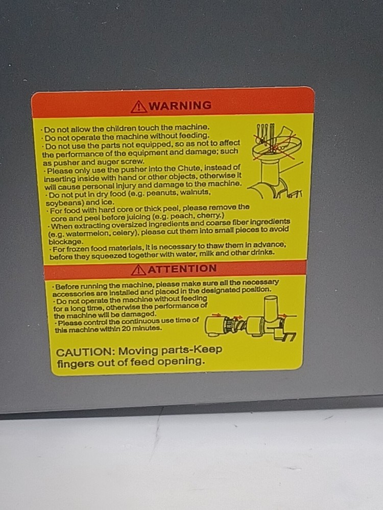 Replacement ZUUKOO Juicer Machine Slow Masticating Cold Press Juicer Extractor