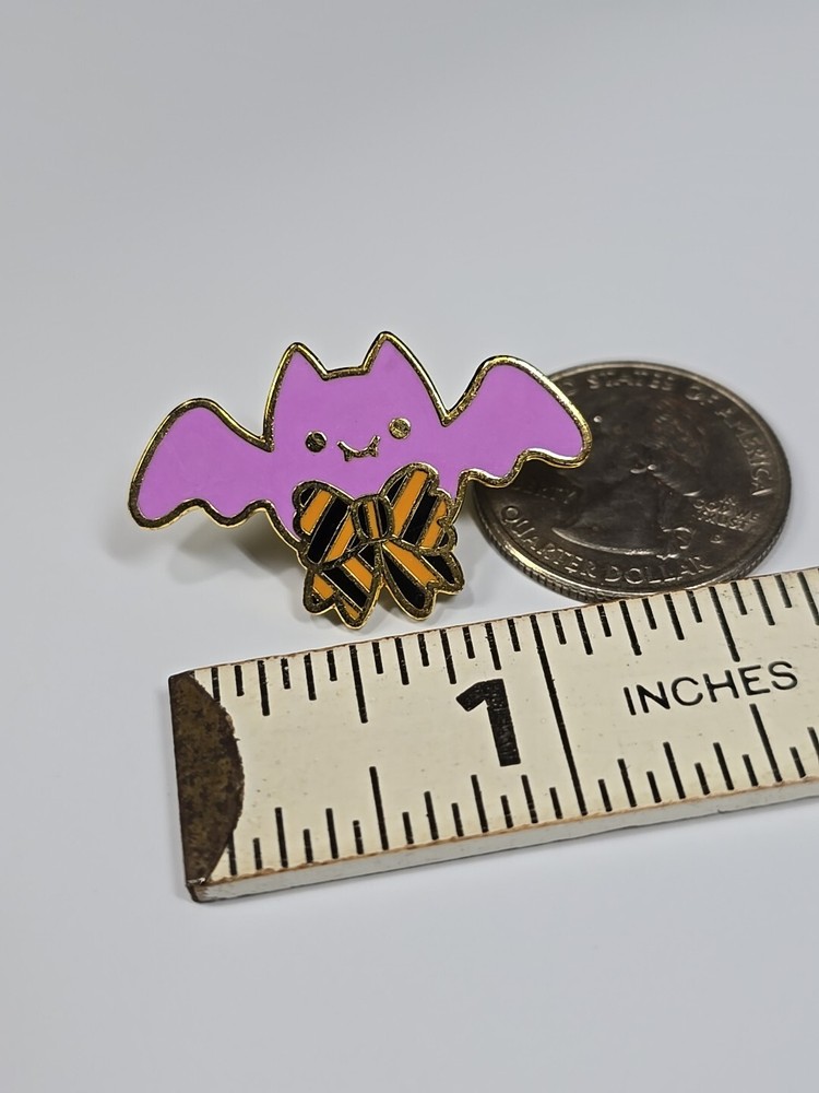 Purple Bat With Bow Tie Lapel Pin