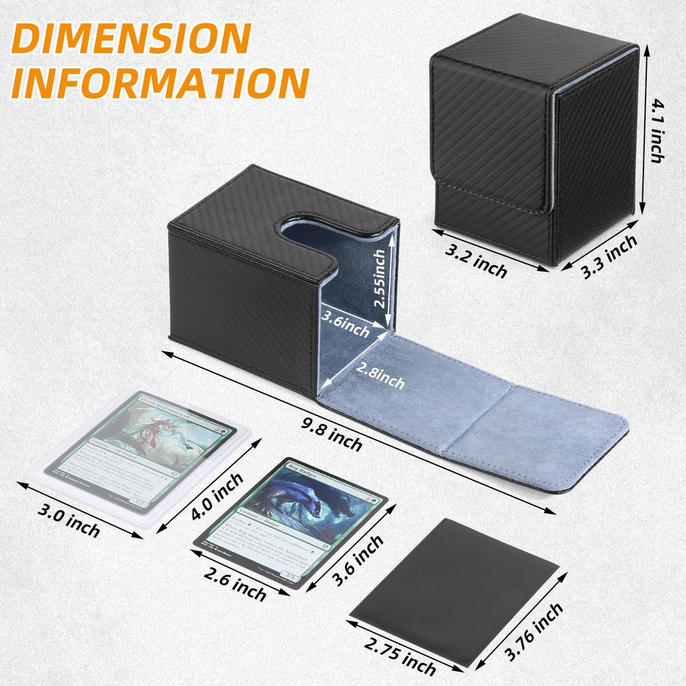 GERMUN Card Deck Box for MTG Commander, MTG Commander Deck Box Holds 120+ Sin...
