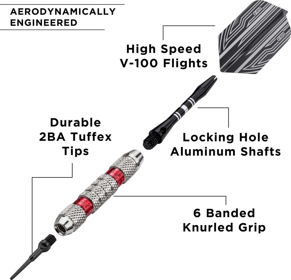 Viper Wind Runner Soft Tip Darts, 18 Grams Red Rings