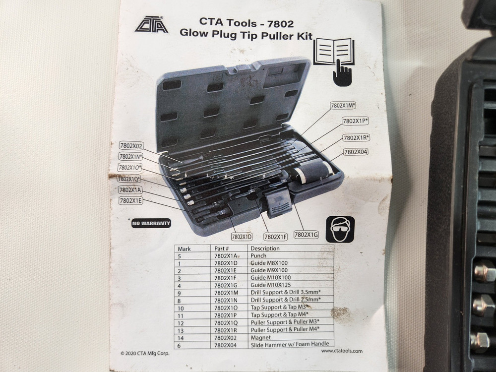 CTA Tools 7802 Glow Plug Tip Puller Kit - Preowned - Read Description
