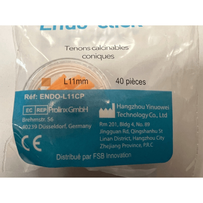 Orange Calcinable Endo-Click 11mm 40 Pieces