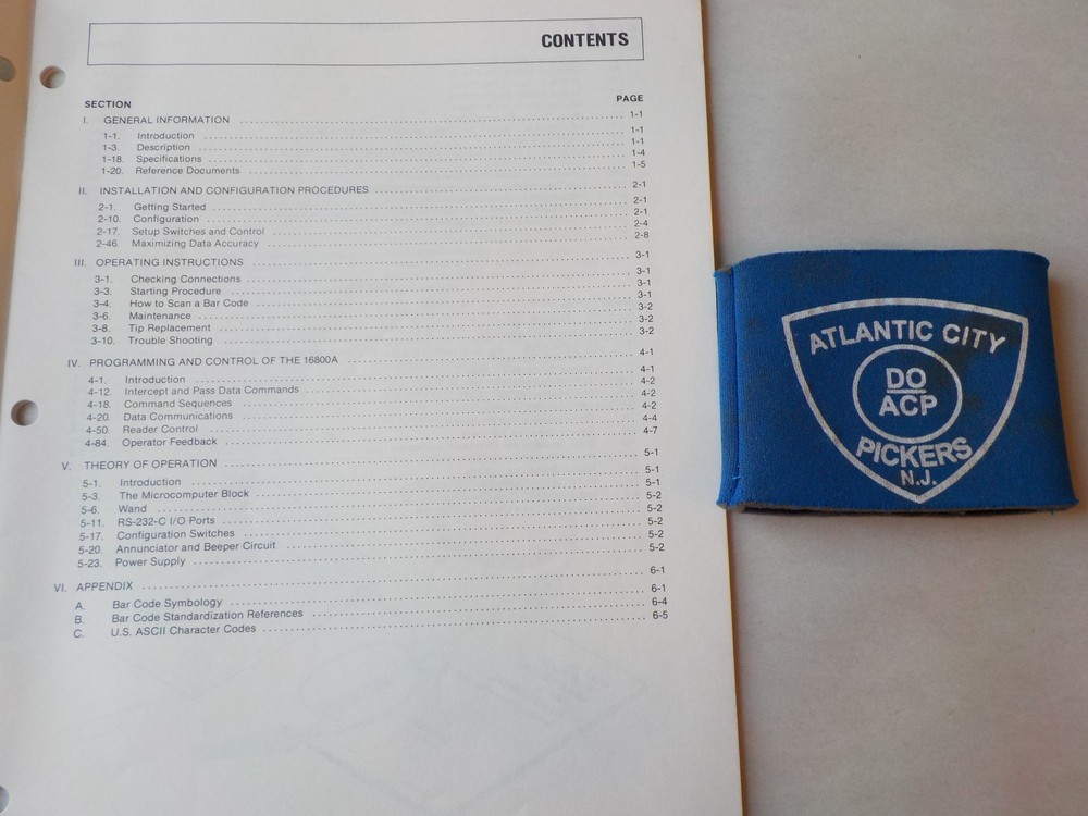 HP 16800A 16801A PROGRAMMABLE BAR CODE READER OPERATING AND SERVICE MANUAL