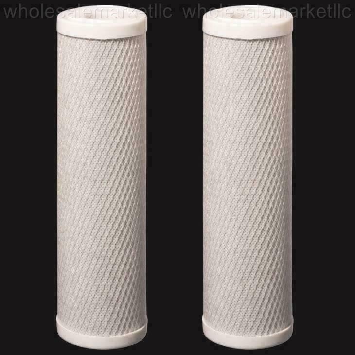 2.5" x 10" CTO Carbon Block Water Filters 2 pcs Whole House Cartridges(5 Micron)
