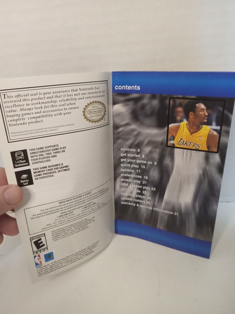 Nintendo Gamecube NBA Courtside 2002 MANUAL ONLY
