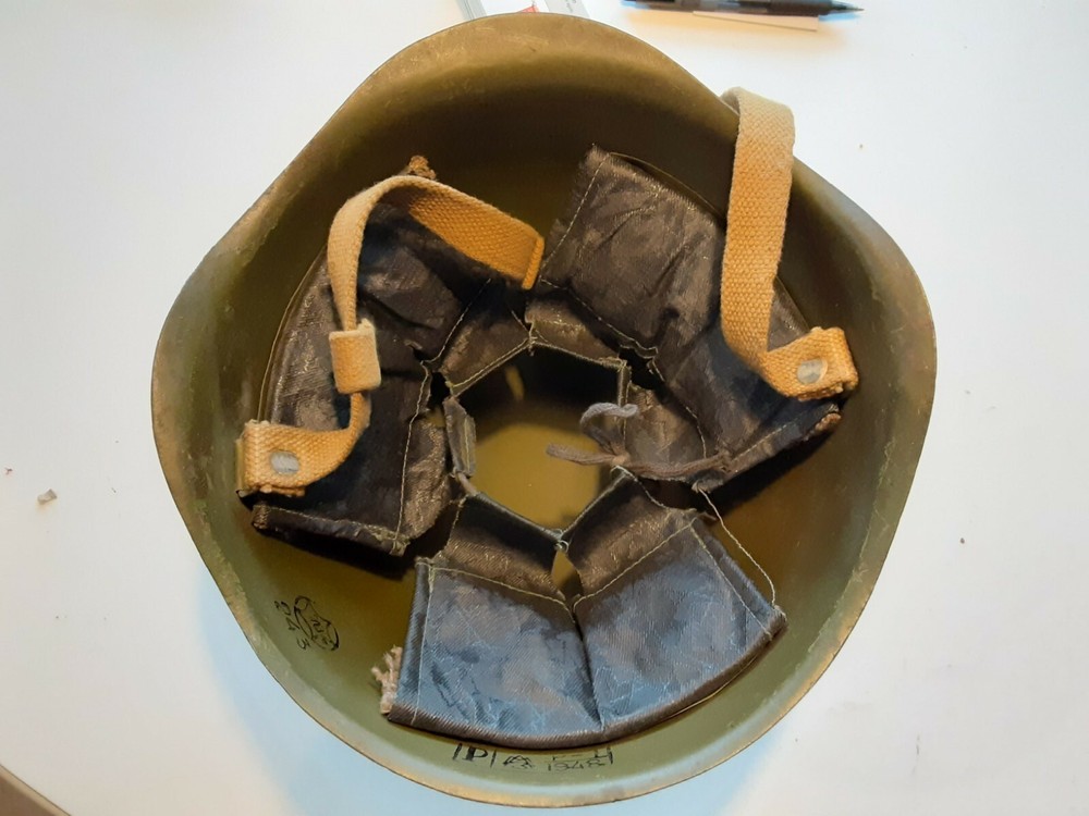 Post WWII Soviet Red Army M-1940 Helmet Dated 1948