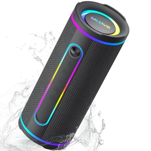 E80 Speakers Bluetooth Wireless, Portable Bluetooth Speaker with Aux Black