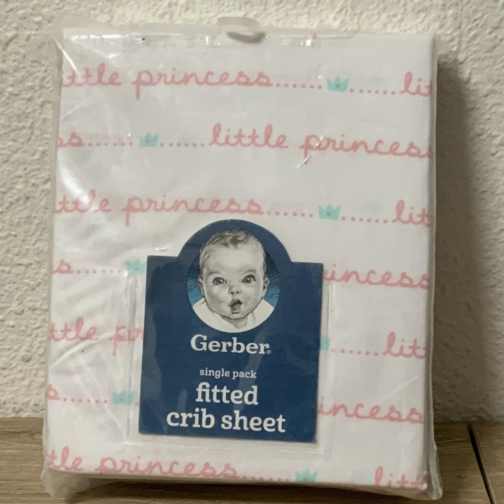 📀 Gerber Single Pack “Little Princess” Fitted Crib Sheet- NEW
