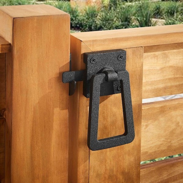 Gate Latch Heavy Duty Slate Grey Ring Latch with Rust Defender