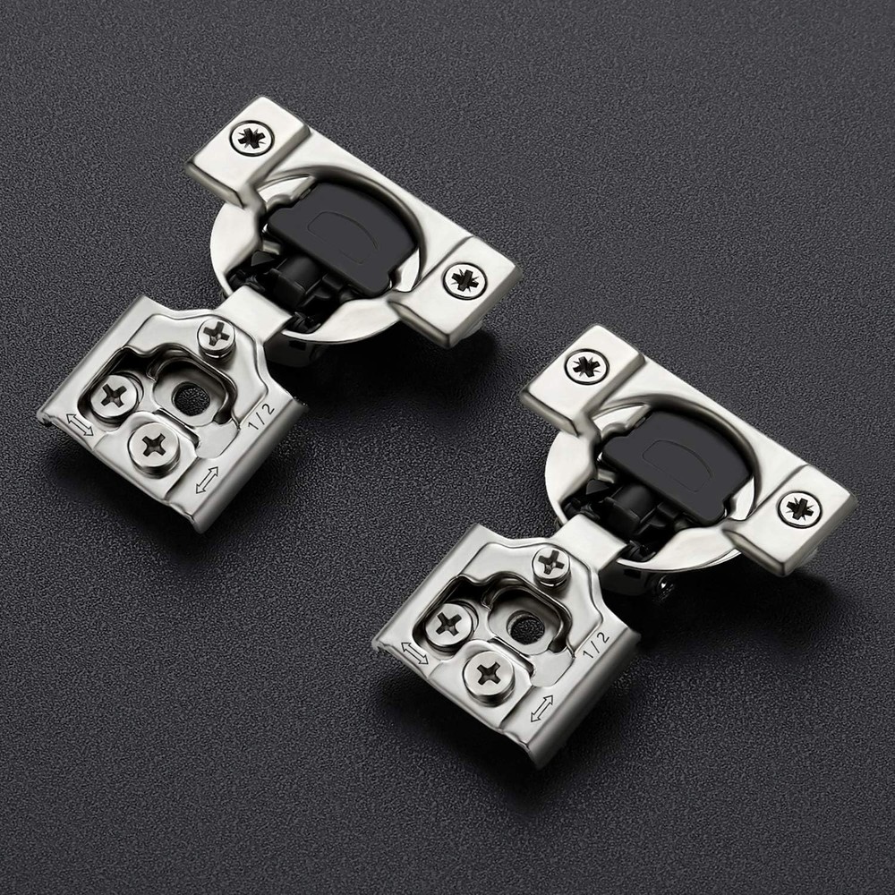 Self-Closing 10 Pack Soft Close Hinges - Adjustable Satin Nickel for Cabinets