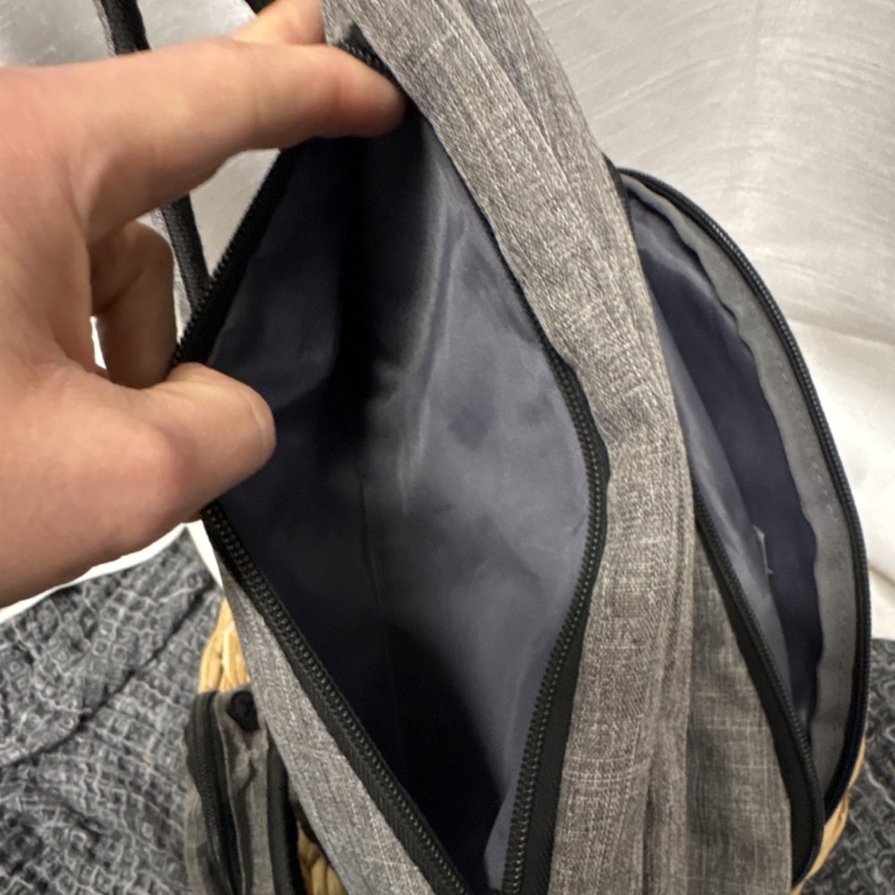 NeatPack Gray Polyester Daypack with RFID Blocking Pocket for Hiking Camping