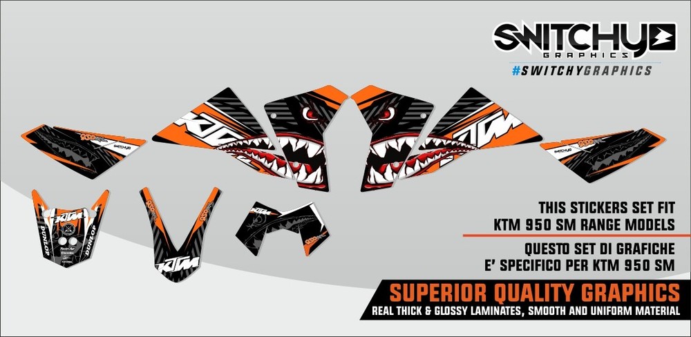 Set Sticker Graphics Kit Spitfire for KTM 950 SM Decals Dekor
