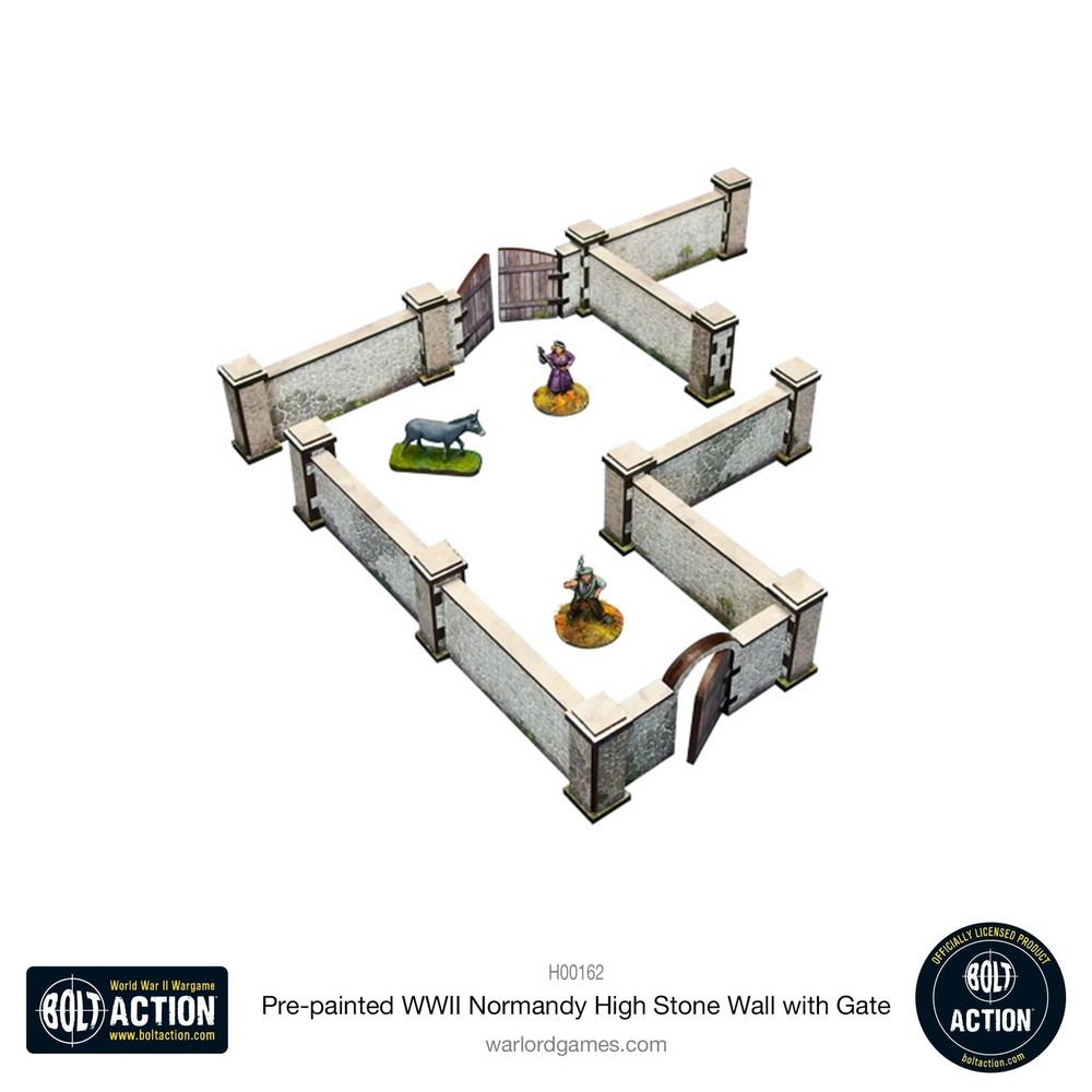 Micro Art Studio: Pre Painted WWII Normandy Stone Wall High