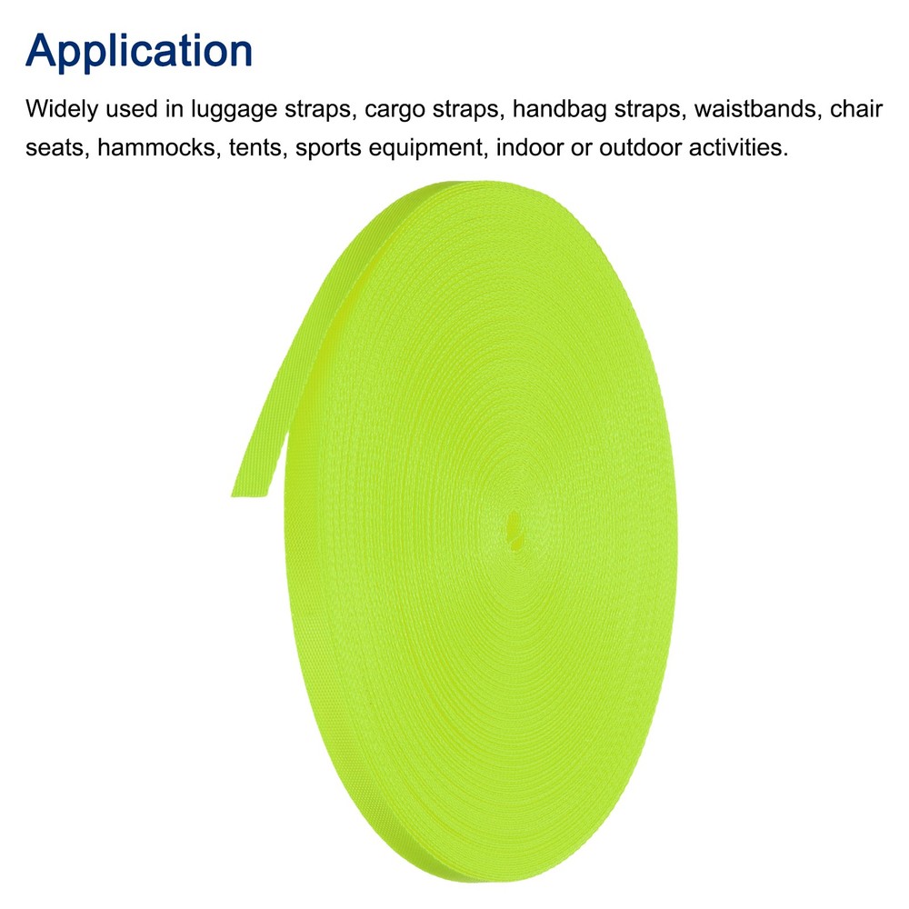 Nylon Webbing Strap Flat 3/8" 50 Yards Green for DIY Backpack Luggage-rack