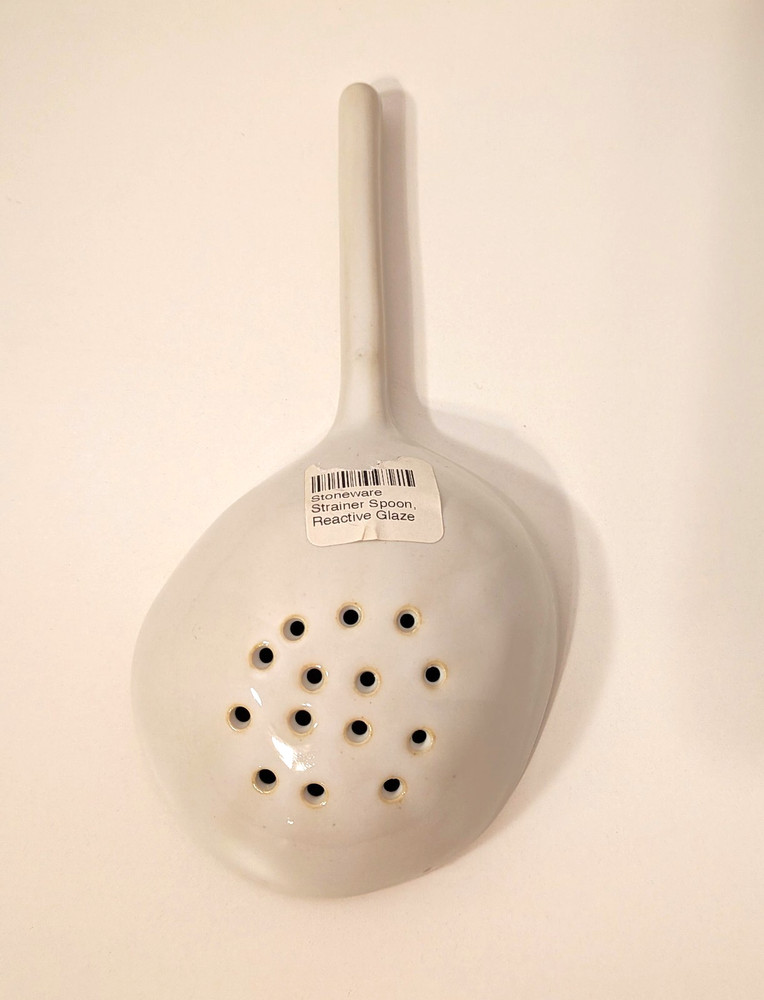 Stoneware Strainer Spoon Reactive Glaze 7" Single Utensil Kitchen Tools Scooper