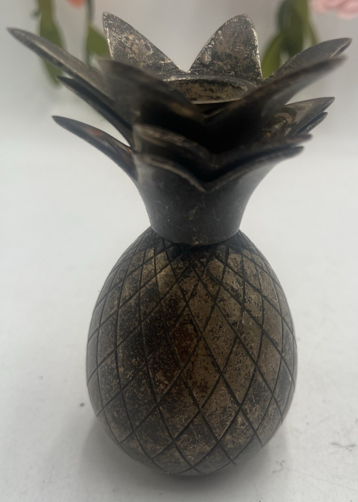 Vintage Brass Pineapple Candlestick Candle Holder