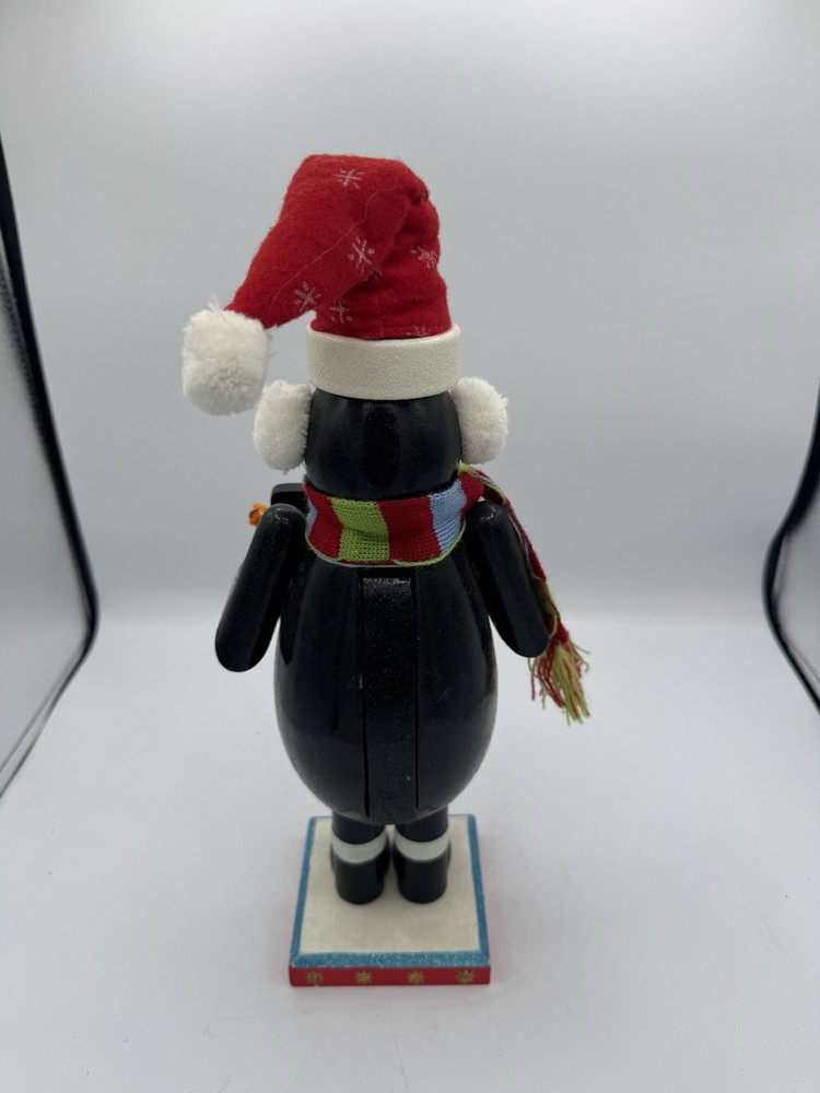 Wood Penguin Countdown Christmas Nutcracker With Chalk EUC