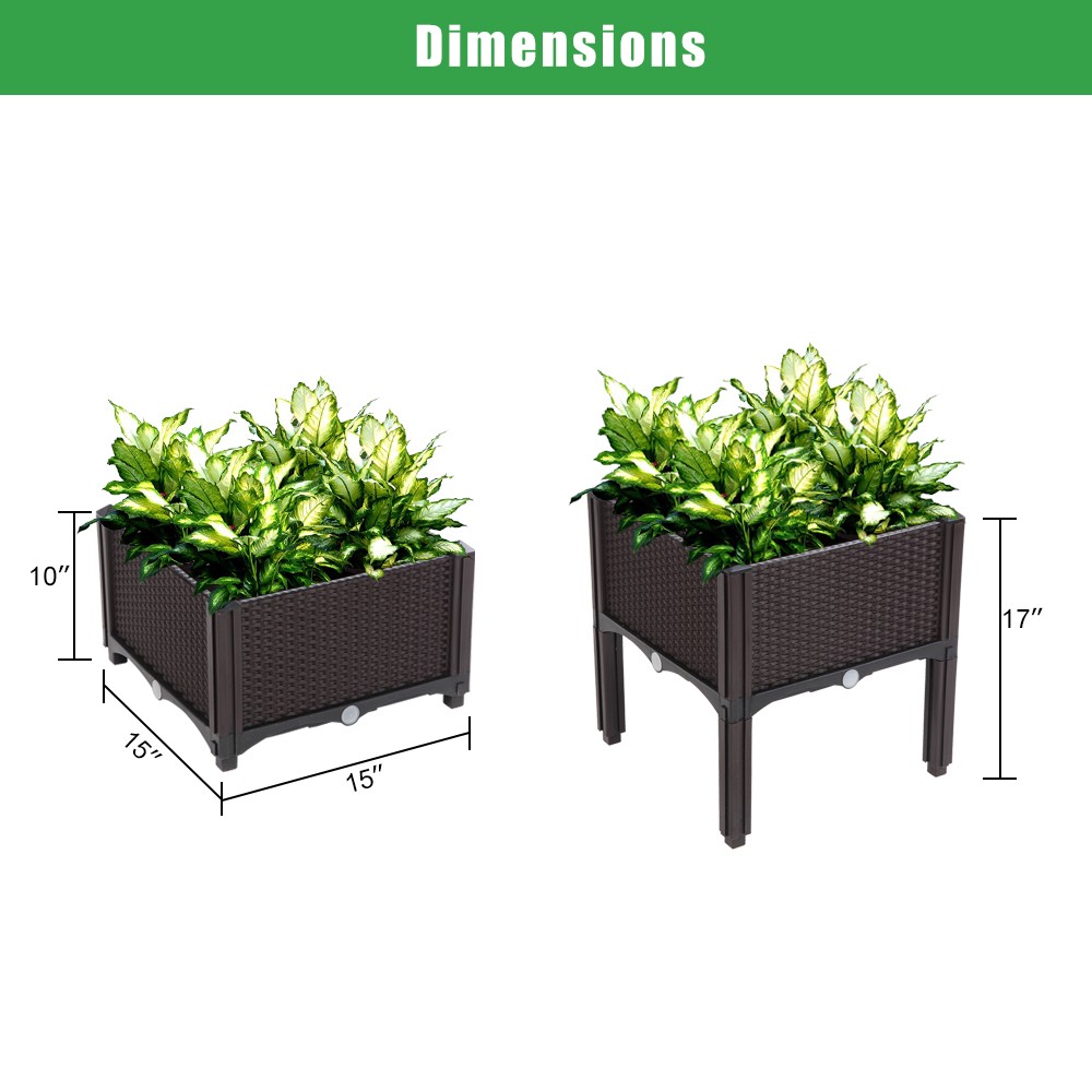 2pcs Free Splicing Injection Planting Box Brown