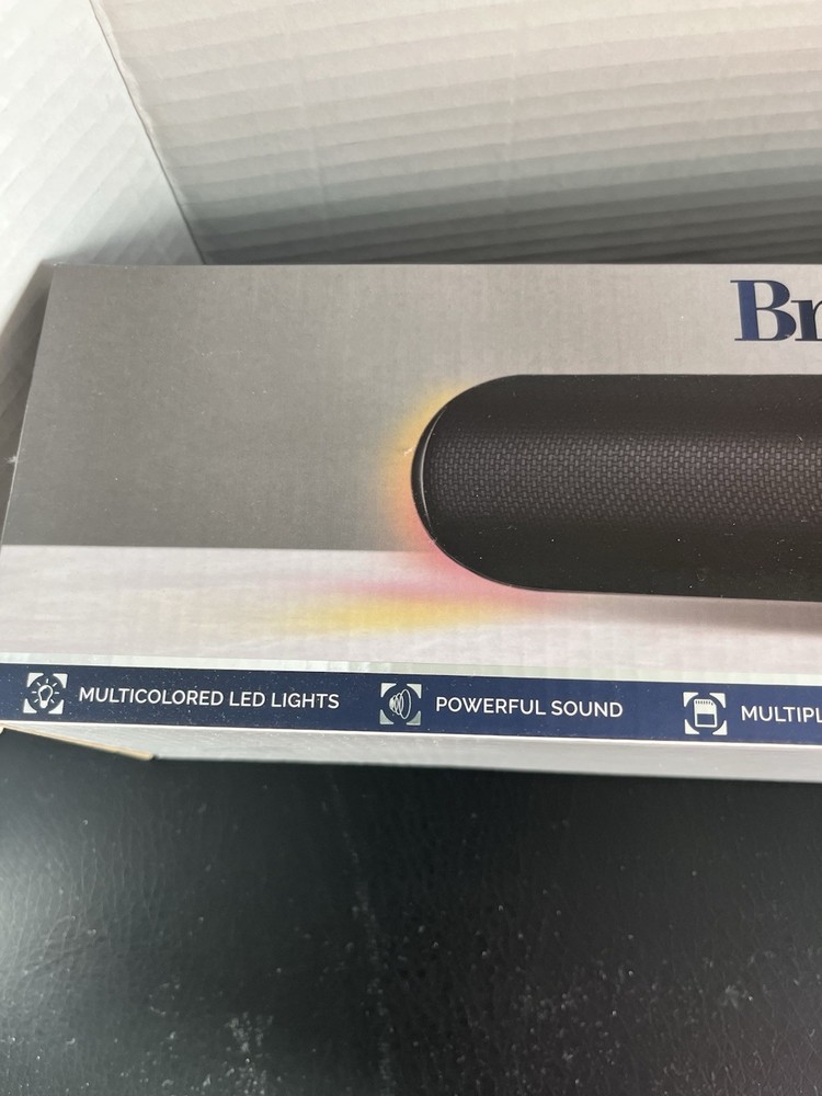 Brookstone LED Wireless 17.7" Soundbar LED Lights Bluetooth Multiple Inputs USB