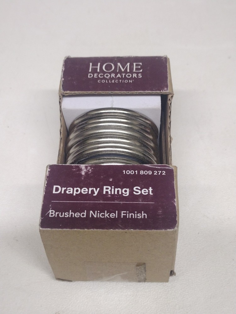 1 Home Decorators Collection Drapery Ring Set Brushed Nickle (10 Pack)