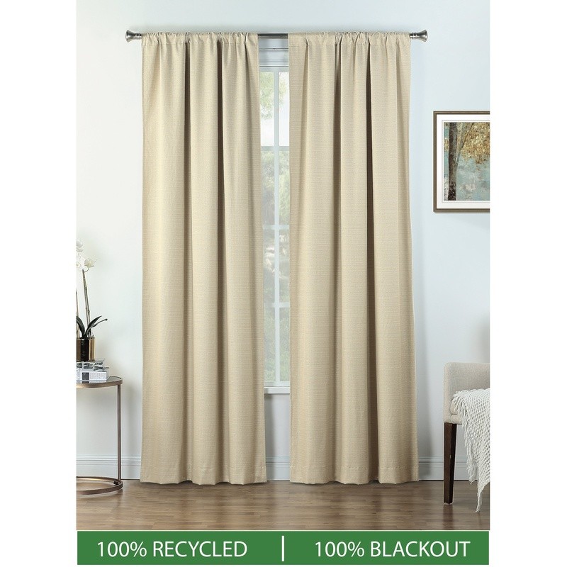 Textured 100% Blackout Indoor Curtains 2 Pack Pan