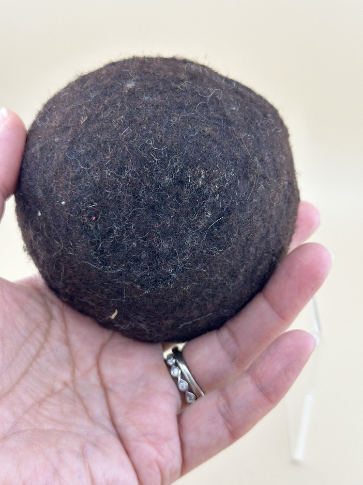 Felted Wool Pin Cushion Handmade Abstract Round Chocolate