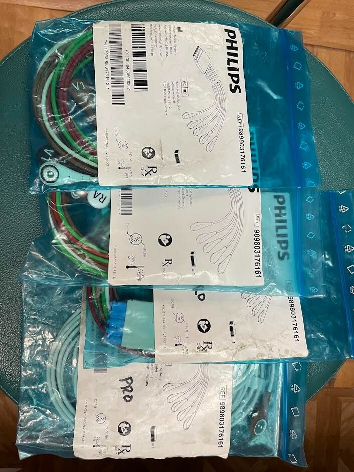 4 Philips 5 lead ECG cables