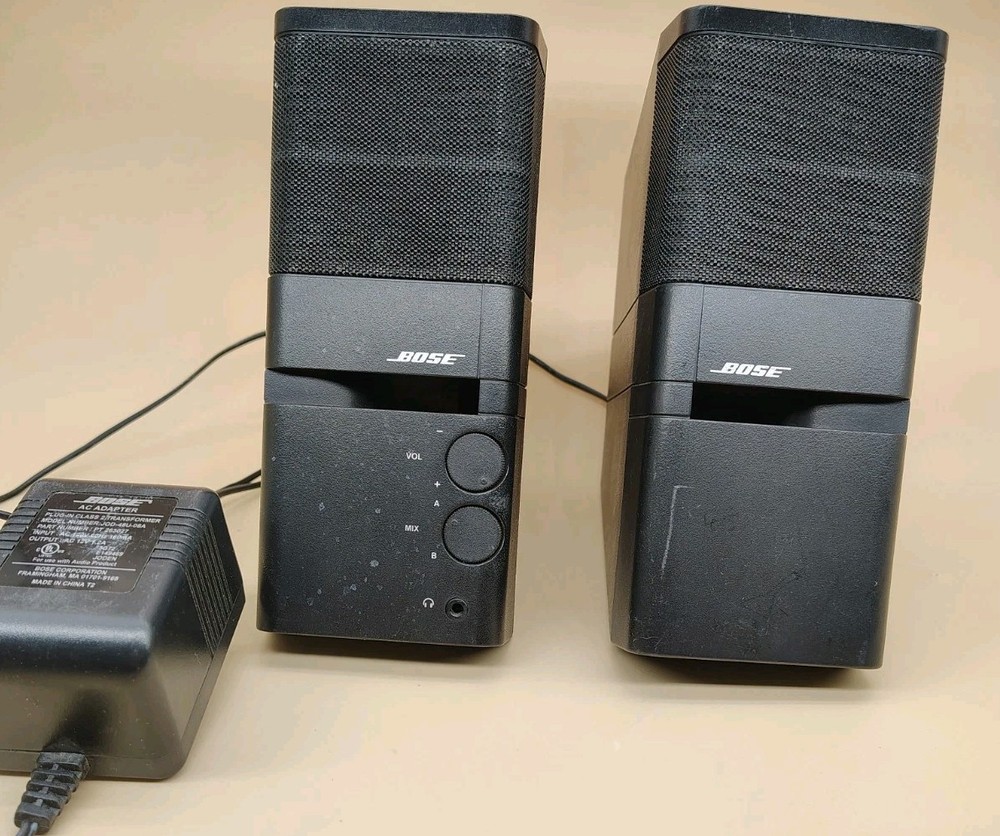 Bose MediaMate Computer Speaker Pair w AC Adapter ~ Media Mate
